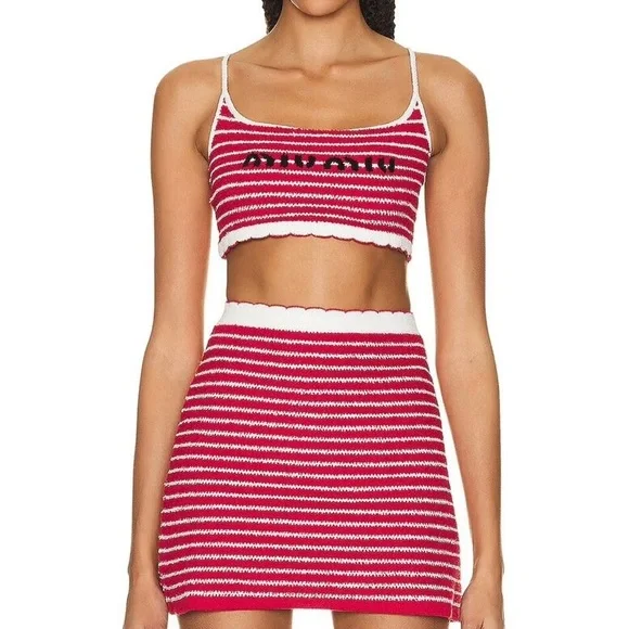 ミニスカート MiuMiu | Striped boucle miniskirt MG2152_14HO_F0C56_S_OOO Miu Miu Striped bouclé miniskirt - ShopStyle
